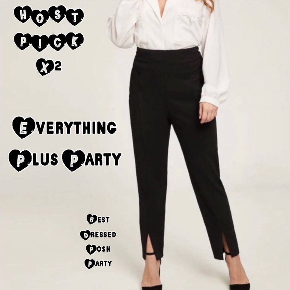 🐨+Size👠 HOST PICK X2 👠 Black split hem pants